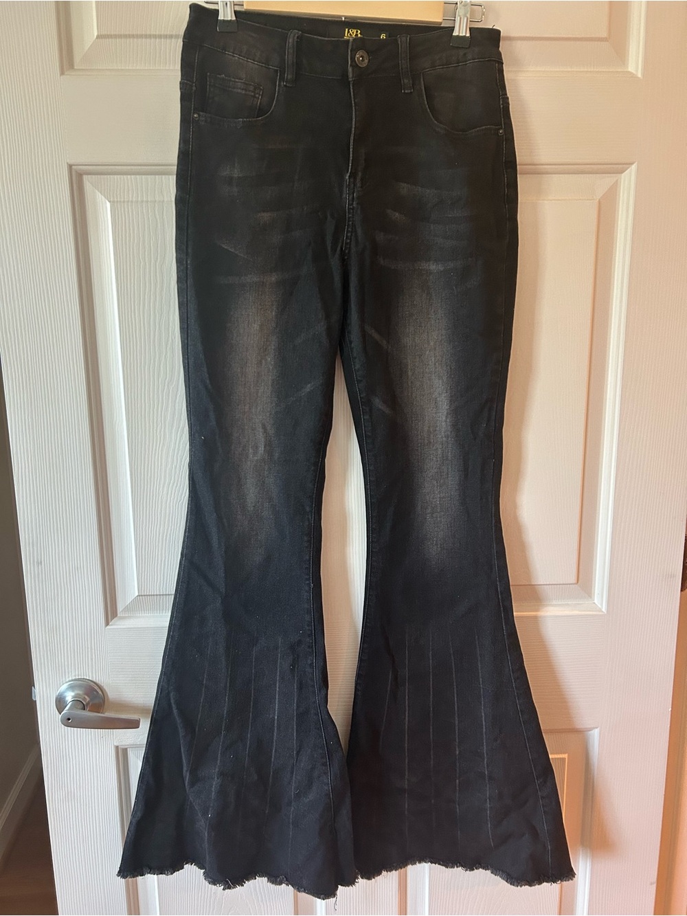Lucky & Blessed Black Flared Jeans with Subtle Fade